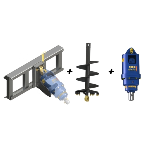 Auger Torque Skid Steer Package - Earthdrill 3000MAX + Uni Frame + 300MM Auger